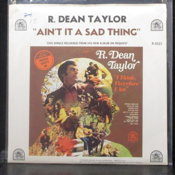 R. Dean Taylor - Ain't It A Sad Thing / Back Street 7" Mint- Vinyl 45 Rare Earth - Shuga Records
