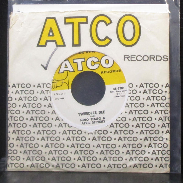 Nino Tempo & April Stevens - Whispering / Tweedlee Dee 7" VG+ Vinyl 45-6281 ATCO - Shuga Records