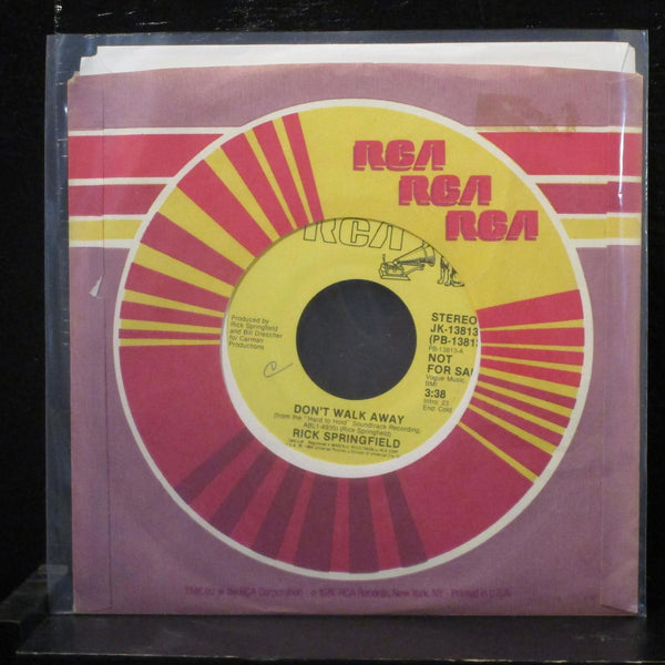 Rick Springfield - Don't Walk Away 7" Mint- JK-13813 Promo 1984 USA Vinyl 45 - Shuga Records