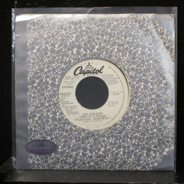 Joe Cocker - Edge Of A Dream (Theme From Teachers) 7" Mint- P-B-5412 Promo Vinyl - Shuga Records