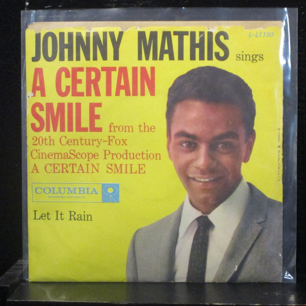 Johnny Mathis, Ray Ellis - A Certain Smile / Let It Rain 7" VG+ 4-41193 Vinyl 45 - Shuga Records