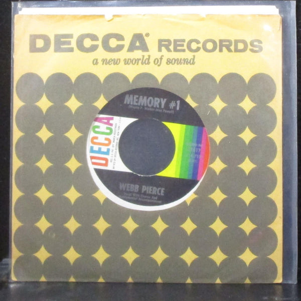 Webb Pierce - Memory #1 / French Riviera 7" Mint- Vinyl 45 Decca 31617 USA 1964 - Shuga Records