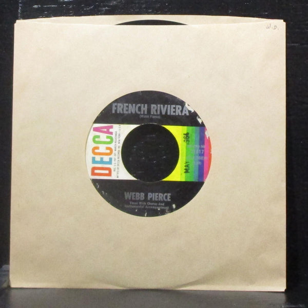 Webb Pierce - Memory #1 / French Riviera 7" VG+ Vinyl 45 Decca 31617 USA 1964 - Shuga Records