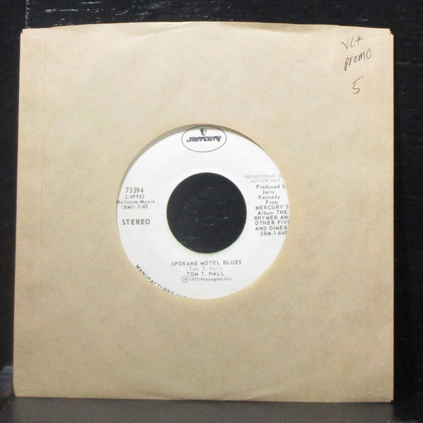 Tom T. Hall - Spokane Motel Blues / Watergate Blues 7" VG+ Promo Vinyl 45 - Shuga Records