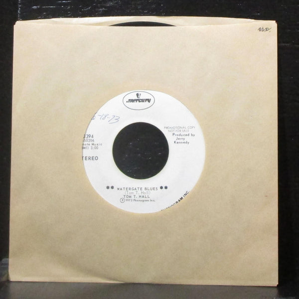 Tom T. Hall - Spokane Motel Blues / Watergate Blues 7" VG+ Promo Vinyl 45 - Shuga Records