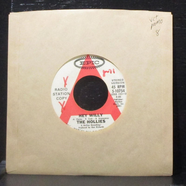 The Hollies - Hey Willy / Row The Boat Together 7" VG+ Promo Vinyl 45 Epic 1971 - Shuga Records