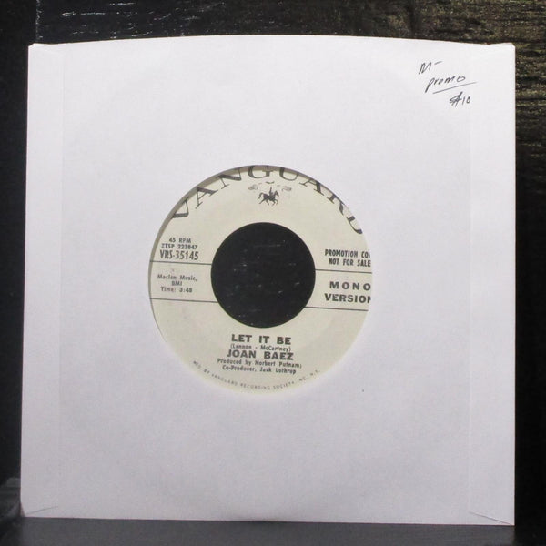 Joan Baez - Let It Be 7" Mint- Promo Vinyl 45 Vanguard VRS-35145 USA 1971 - Shuga Records