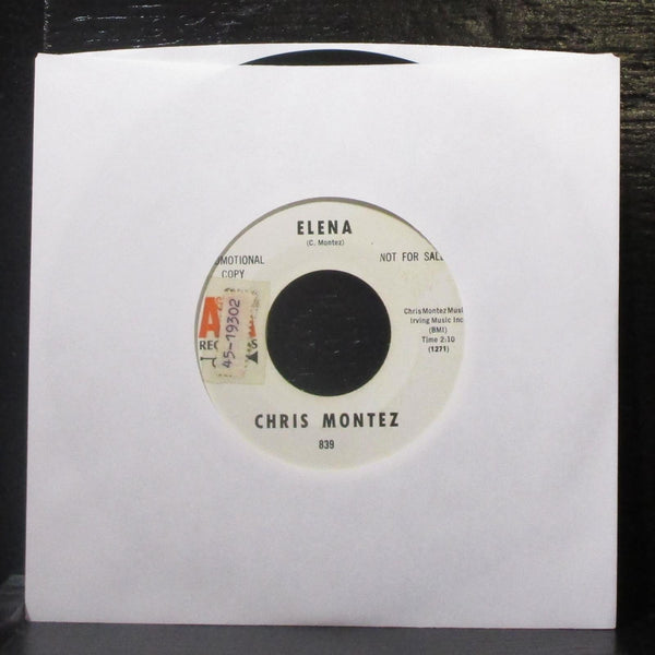 Chris Montez - Because Of You / Elena 7" VG+ Promo Vinyl 45 A&M 839 USA 1967 - Shuga Records