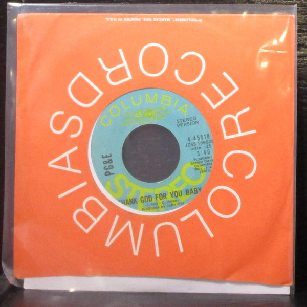 PG & E - Thank God For You Baby 7" Mint- Promo Vinyl 45 Columbia 4-45519 USA - Shuga Records