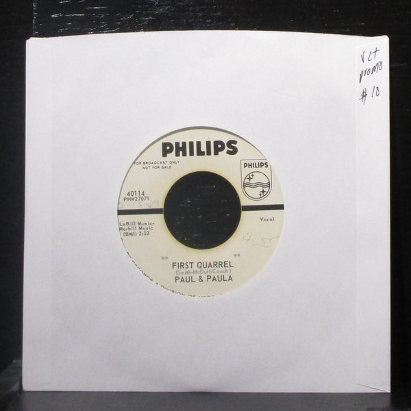 Paul & Paula - First Quarrel / School Is Thru 7" VG+ Promo Vinyl 45 Philips 1963 - Shuga Records