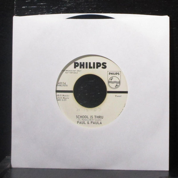 Paul & Paula - First Quarrel / School Is Thru 7" VG+ Promo Vinyl 45 Philips 1963 - Shuga Records