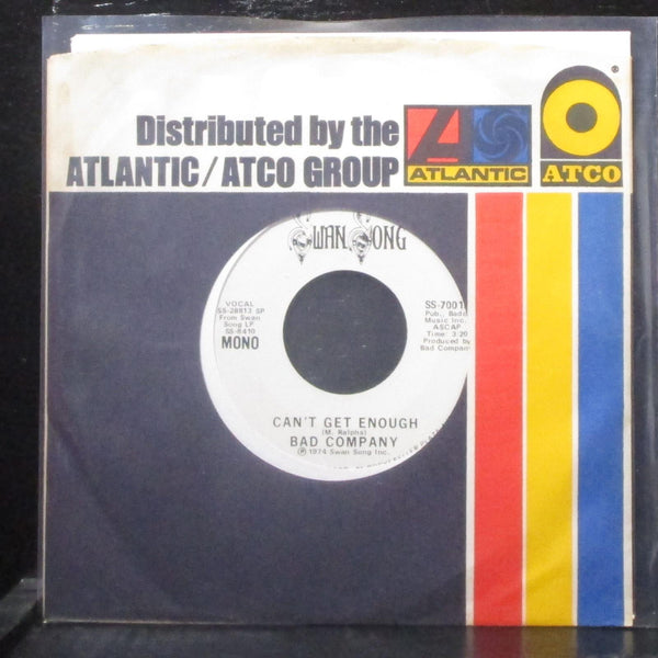 Bad Company - Can't Get Enough 7" Mint- Promo Vinyl 45 Swan Song SS-70015 USA - Shuga Records