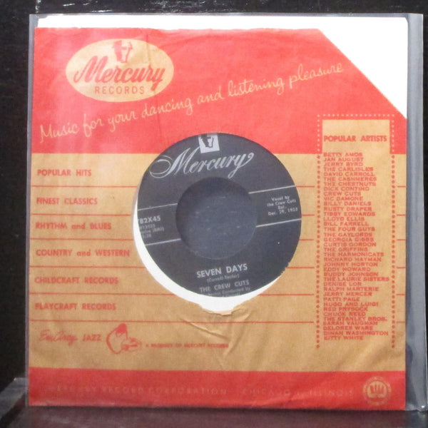 The Crew Cuts - Seven Days / That's Your Mistake 7" Mint- Vinyl 45 Mercury 1955 - Shuga Records
