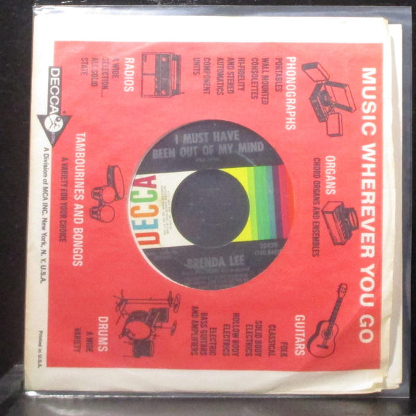 Brenda Lee - Johnny One Time / I Must Have Been Out Of My Mind 7" VG+ Vinyl 45 - Shuga Records