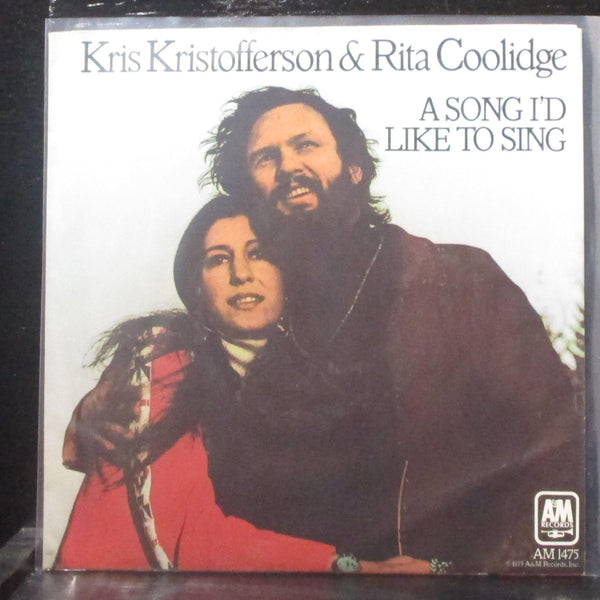 Kris Kristofferson & Rita Coolidge - A Song I'd Like To Sing 7" VG+ Vinyl 45 A&M - Shuga Records