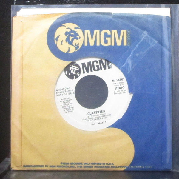 C. W. McCall - Classified 7" Mint- Promo Vinyl 45 MGM M 14801 USA 1975 - Shuga Records