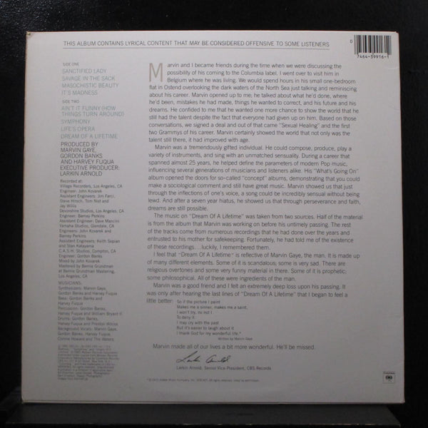 Marvin Gaye - Dream Of A Lifetime - VG+ LP Record 1985 Columbia USA Original Vinyl - Soul / Disco / Rhythm & Blues - Shuga Records
