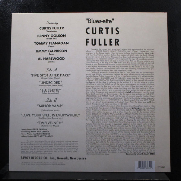 Curtis Fuller's Quintet - Blues-ette LP Mint- SVY 16061 RSD 2015 Vinyl Record - Shuga Records