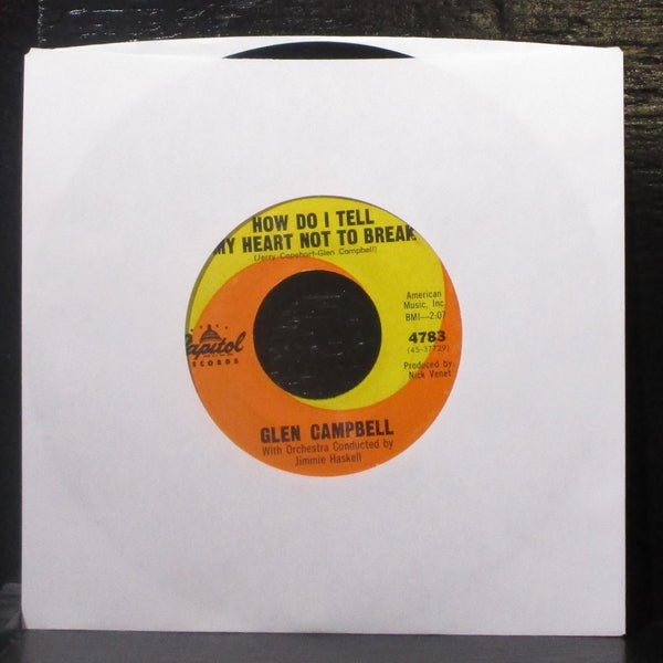 Glen Campbell - Too Late To Worry - Too Blue To Cry 7" VG+ Vinyl 45 Capitol 4783 - Shuga Records