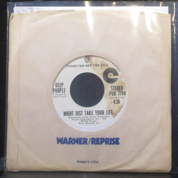 Deep Purple - Might Just Take Your Life 7" VG+ Promo Vinyl 45 WB PUR 7784 USA - Shuga Records