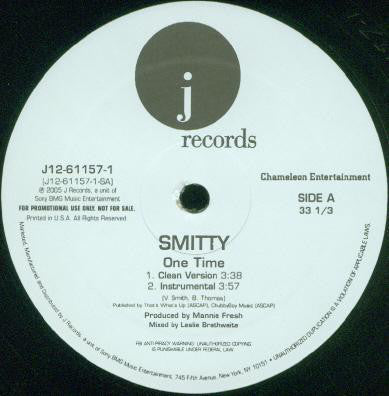 Smitty - One Time VG+ - 12" Single 2005 J USA - Hip Hop