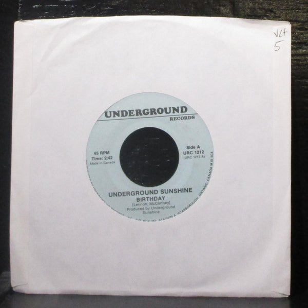 Underground Sunshine - Birthday 7" VG+ Vinyl 45 Underground URC 1212 USA - Shuga Records
