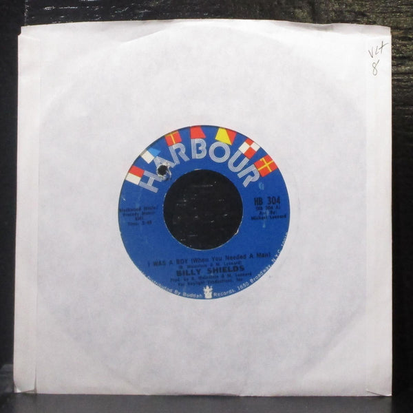 Billy Shields - I Was A Boy / Moments From Now Tomorrow 7" VG+ Vinyl 45 Harbour - Shuga Records