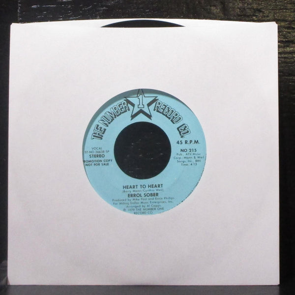 Errol Sober - Heart To Heart 7" Mint- Promo Vinyl 45 Number 1 NO 215 USA 1979 - Shuga Records