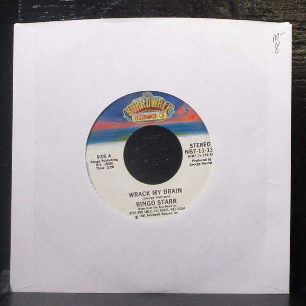 Ringo Starr - Wrack My Brain / Drumming Is My Madness 7" Mint- Vinyl 45 1981 - Shuga Records