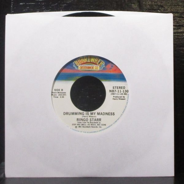 Ringo Starr - Wrack My Brain / Drumming Is My Madness 7" Mint- Vinyl 45 1981 - Shuga Records