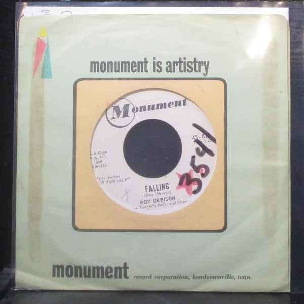 Roy Orbison - Falling / Distant Drums 7" VG+ Promo Vinyl 45 Monument 45-815 USA - Shuga Records