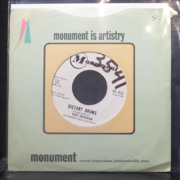 Roy Orbison - Falling / Distant Drums 7" VG+ Promo Vinyl 45 Monument 45-815 USA - Shuga Records