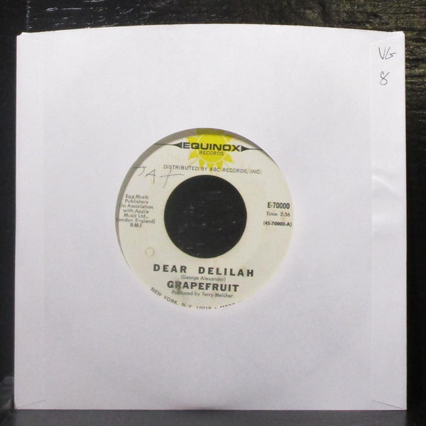 Grapefruit - Dear Delilah / Dead Boot 7" VG Vinyl 45 Equinox E-70000 USA 1968 - Shuga Records