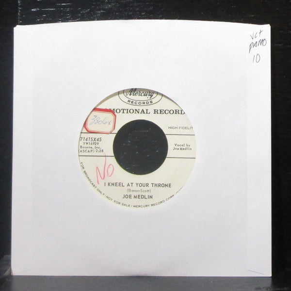 Joe Medlin - I Kneel At Your Throne 7" VG+ Promo Vinyl 45 Mercury 71415X45 USA - Shuga Records