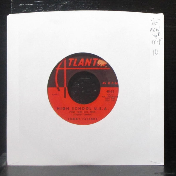 Tommy Facenda - High School U.S.A. (New York City Area) 7" VG- Vinyl 45-52 - Shuga Records