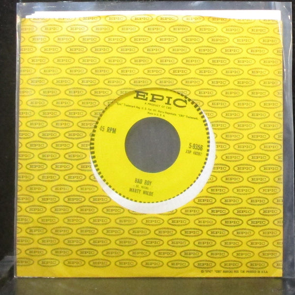 Marty Wilde - Bad Boy / Teenage Tears 7" VG+ Vinyl 45 Epic 5-9356 USA 1959 - Shuga Records