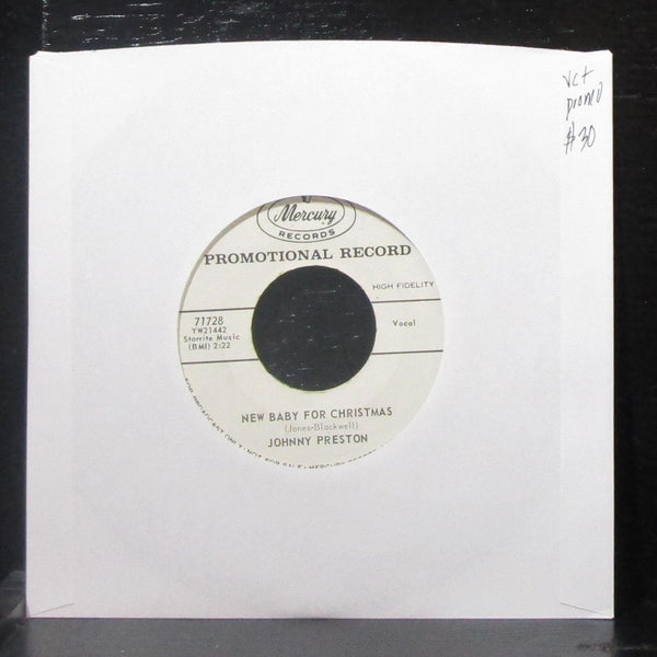 Johnny Preston - New Baby For Christmas 7" VG+ Promo Vinyl 45 Mercury 71728 - Shuga Records
