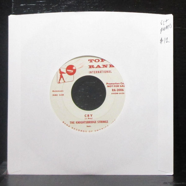 The Knightsbridge Strings - Cry / My Prayer 7" VG+ Promo Vinyl 45 RA-2006 USA - Shuga Records