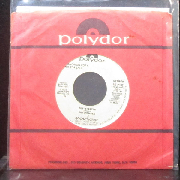 The Inmates - Dirty Water 7" Mint- Promo Vinyl 45 Polydor PD 2032 USA 1979 - Shuga Records