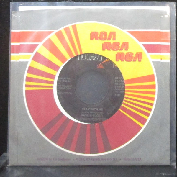 Dave & Sugar - Stay With Me / What I Feel Is You 7" Mint- Vinyl 45 RCA PB-11654 - Shuga Records