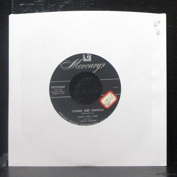 Hugo & Luigi - Young Able Lincoln 7" VG+ Vinyl 45 Mercury 70721X45 USA 1955 - Shuga Records