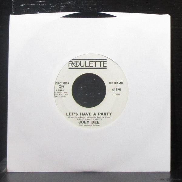 Joey Dee - Dance, Dance, Dance / Let's Have A Party 7" VG+ Promo Vinyl 45 R-4503 - Shuga Records