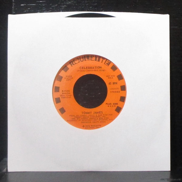 Tommy James - Celebration 7" VG+ Promo Vinyl 45 Roulette R-7135 USA 1972 - Shuga Records