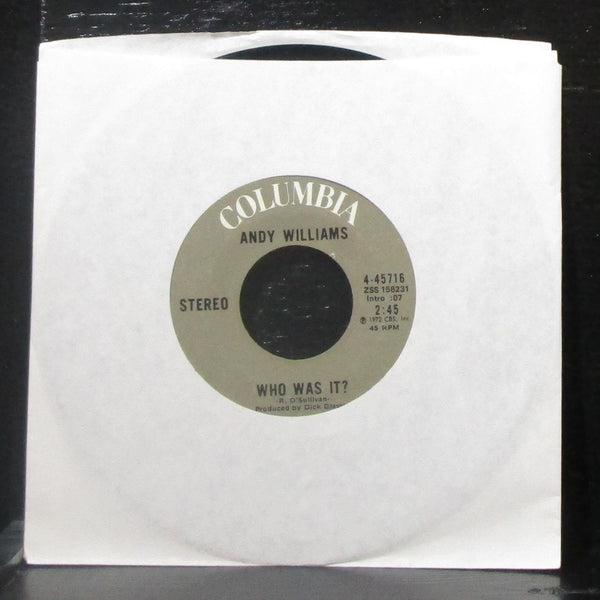 Andy Williams - Home Lovin' Man / Who Was It? 7" Mint- Vinyl 45 Columbia 4-45716 - Shuga Records