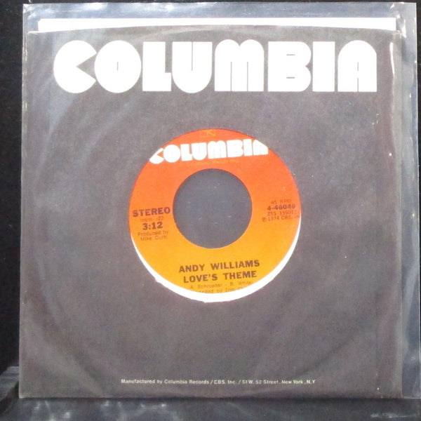 Andy Williams - Love's Theme 7" Mint- Vinyl 45 Columbia 4-46049 USA 1974 - Shuga Records