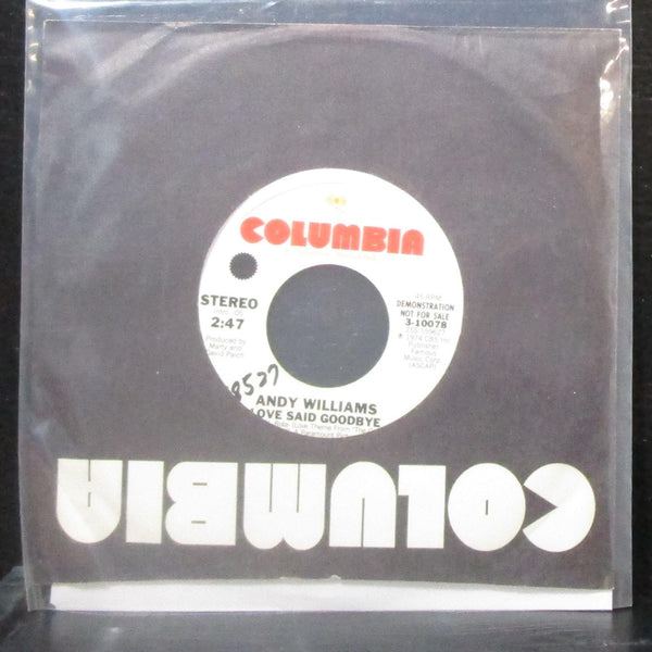 Andy Williams - Love Said Goodbye 7" VG+ Promo Vinyl 45 Columbia 3-10078 USA - Shuga Records