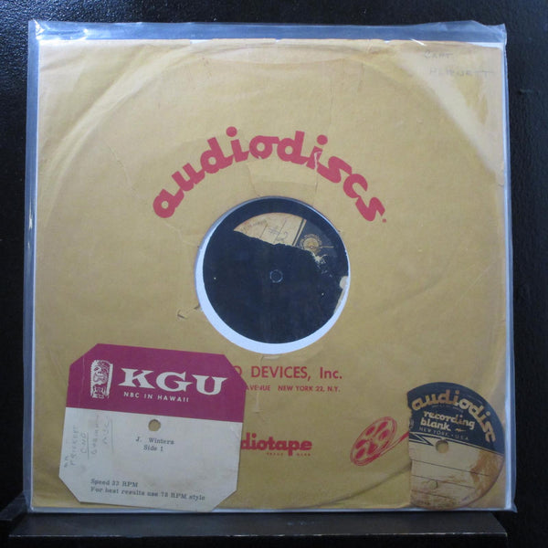 J. Winters - Unknown 12" 78 RPM Acetate VG Vinyl Record - Shuga Records
