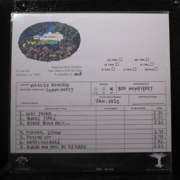 Maddie Ruthless & The Secret Affair - Hold The Phone 10" EP New CR-012 Record - Shuga Records