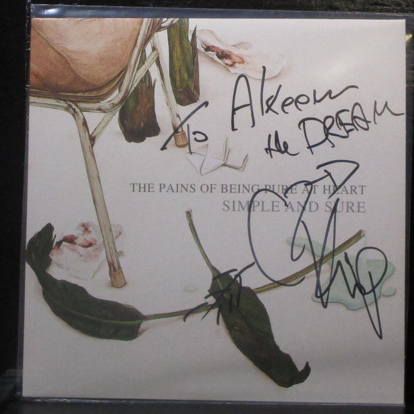 The Pains Of Being Pure At Heart - Simple & Sure 7" Mint- Green Vinyl 45 signed - Shuga Records