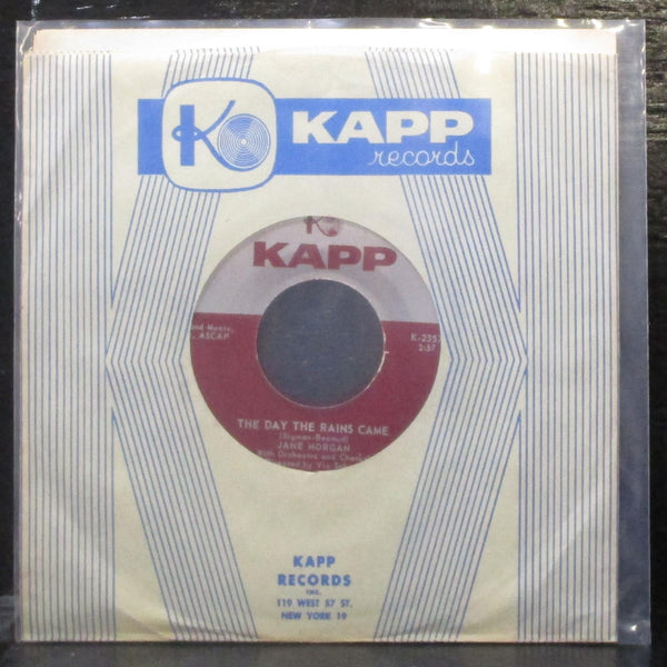 Jane Morgan - The Day The Rains Came 7" Mint- Vinyl 45 Kapp K-235X USA 1958 - Shuga Records